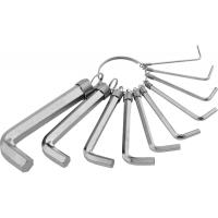 -Набор ключей имбусовых НЕХ никелированных 1,5–10 мм, 10 шт. на кольце Sparta 112685
